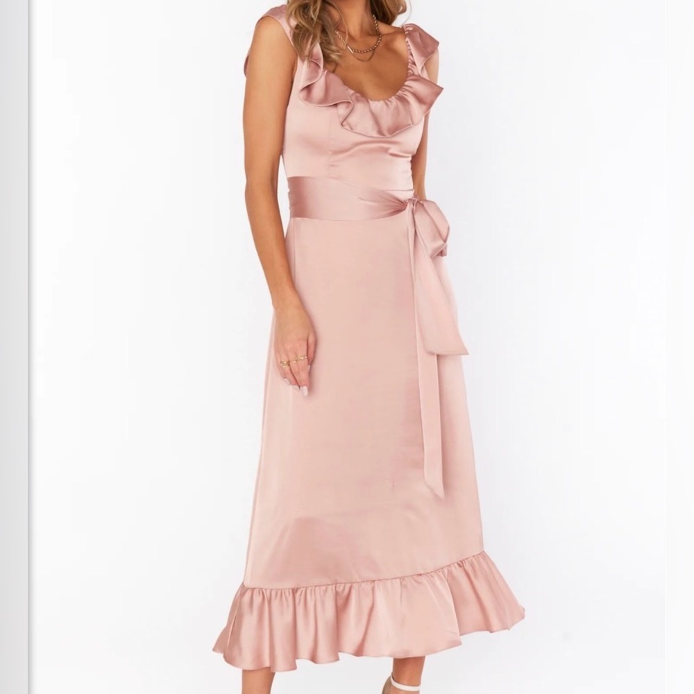 Show Me Your Mumu Midi Dress in Champagne